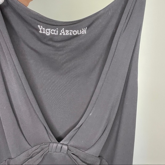 Yigal Azrouel Black Plunge Neck Long Gown - Picture 8 of 10